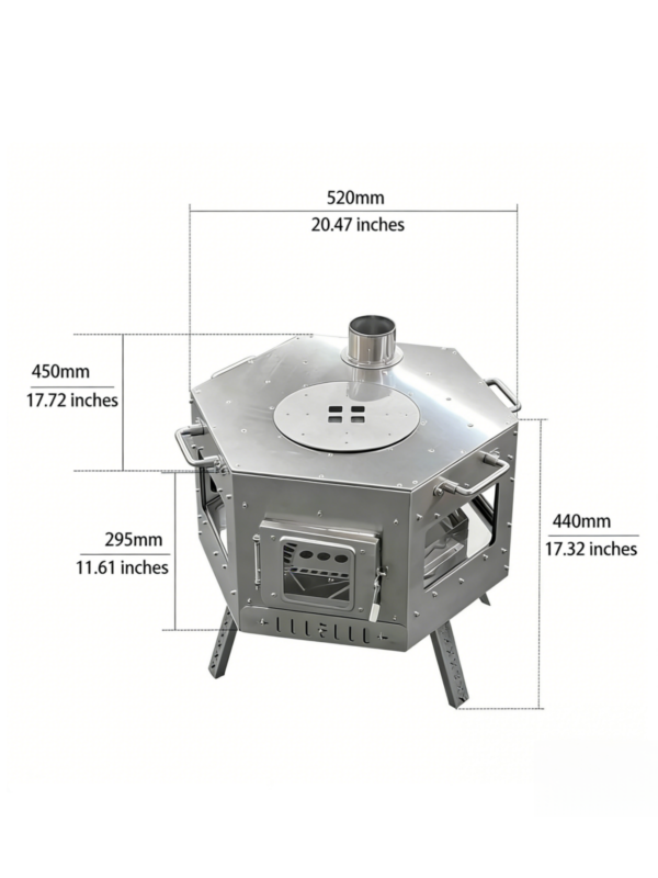Outdoor Stainless Steel Multifunctional Hexagonal Stove