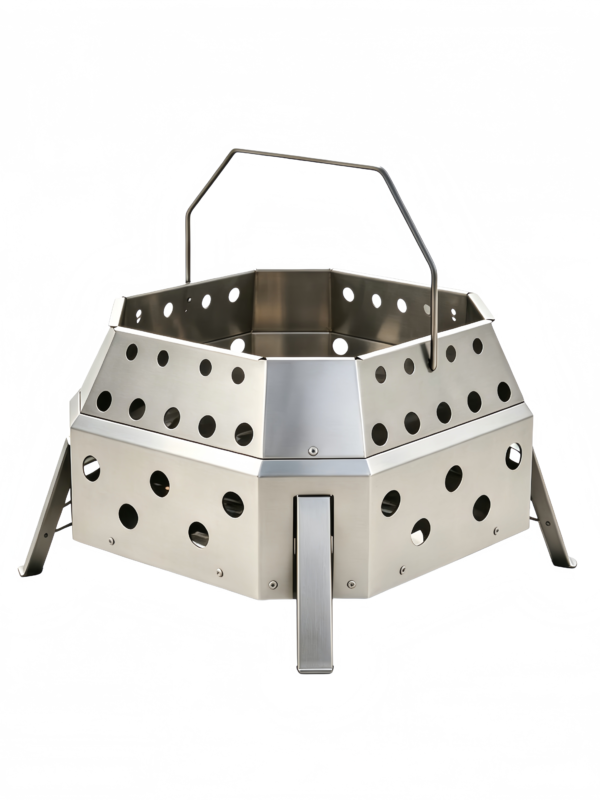 Stainless Steel Portable Folding 2L Outdoor Camping Stove Charcoal Burning Fire Pit