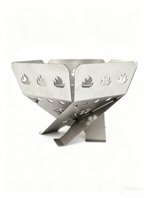 Portable folding fire pit with charcoal grill