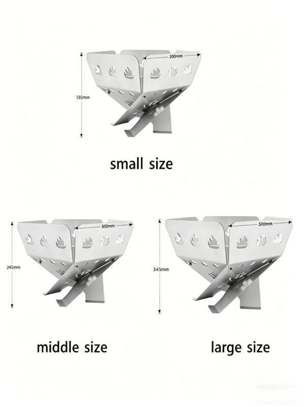 Portable folding fire pit with charcoal grill